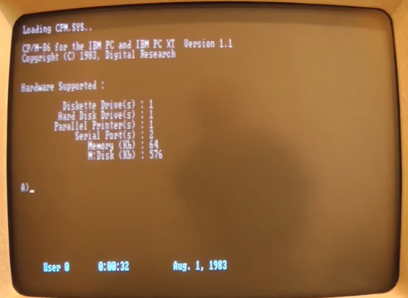 CP/M-86 en ordenador IBM