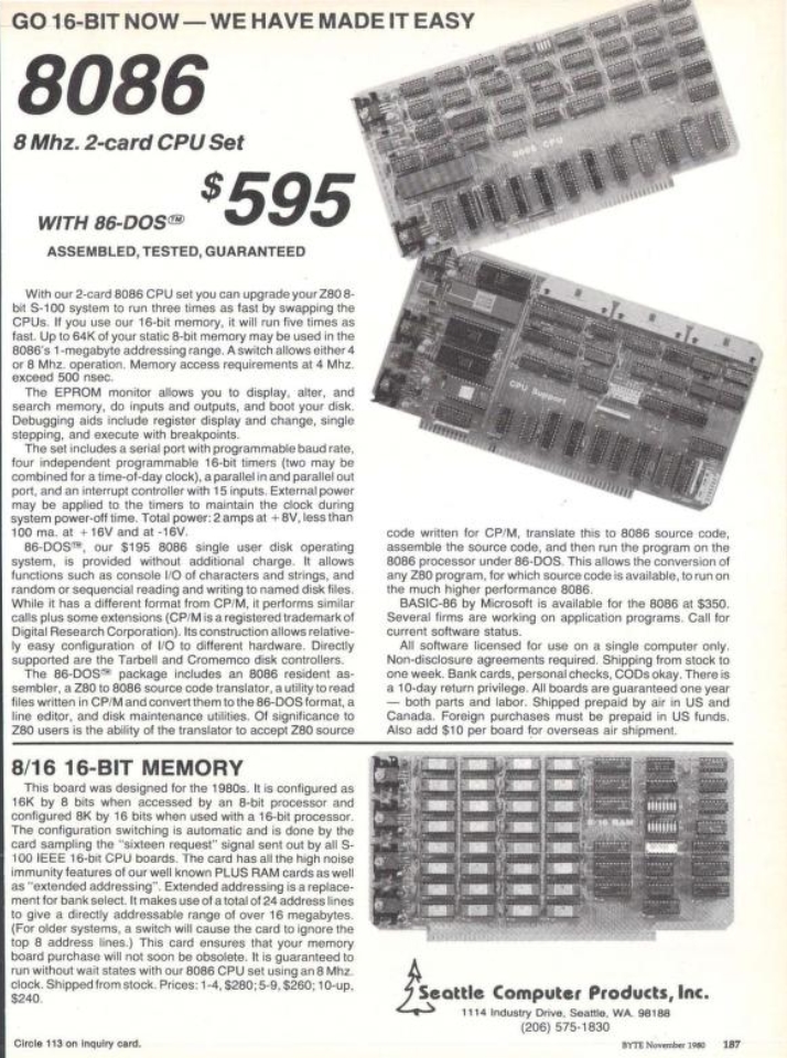 Publicidad Seattle Computer Products